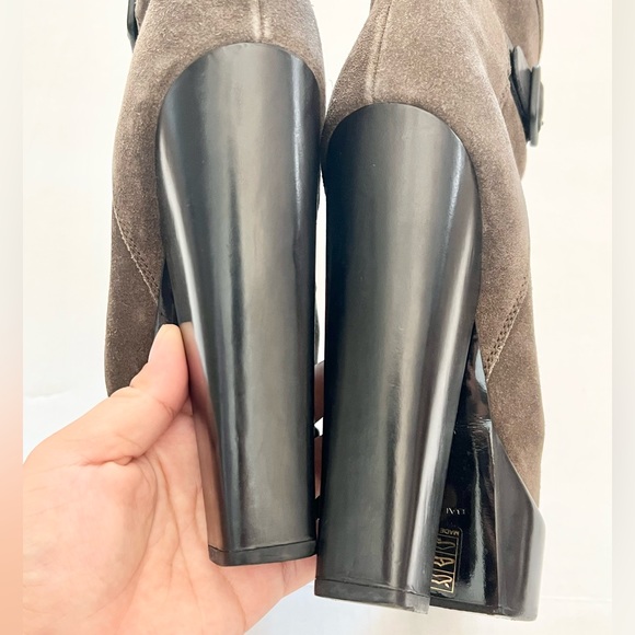 Balenciaga High Heel Booties Brown Suede Black Platform 41 - Picture 6 of 11